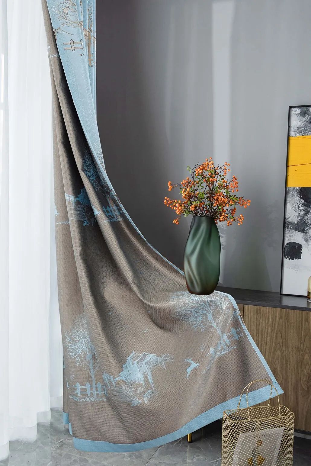 Foulola News:2.8/3.2m Width Jacquard Blackout Curtain 2201Series factory
