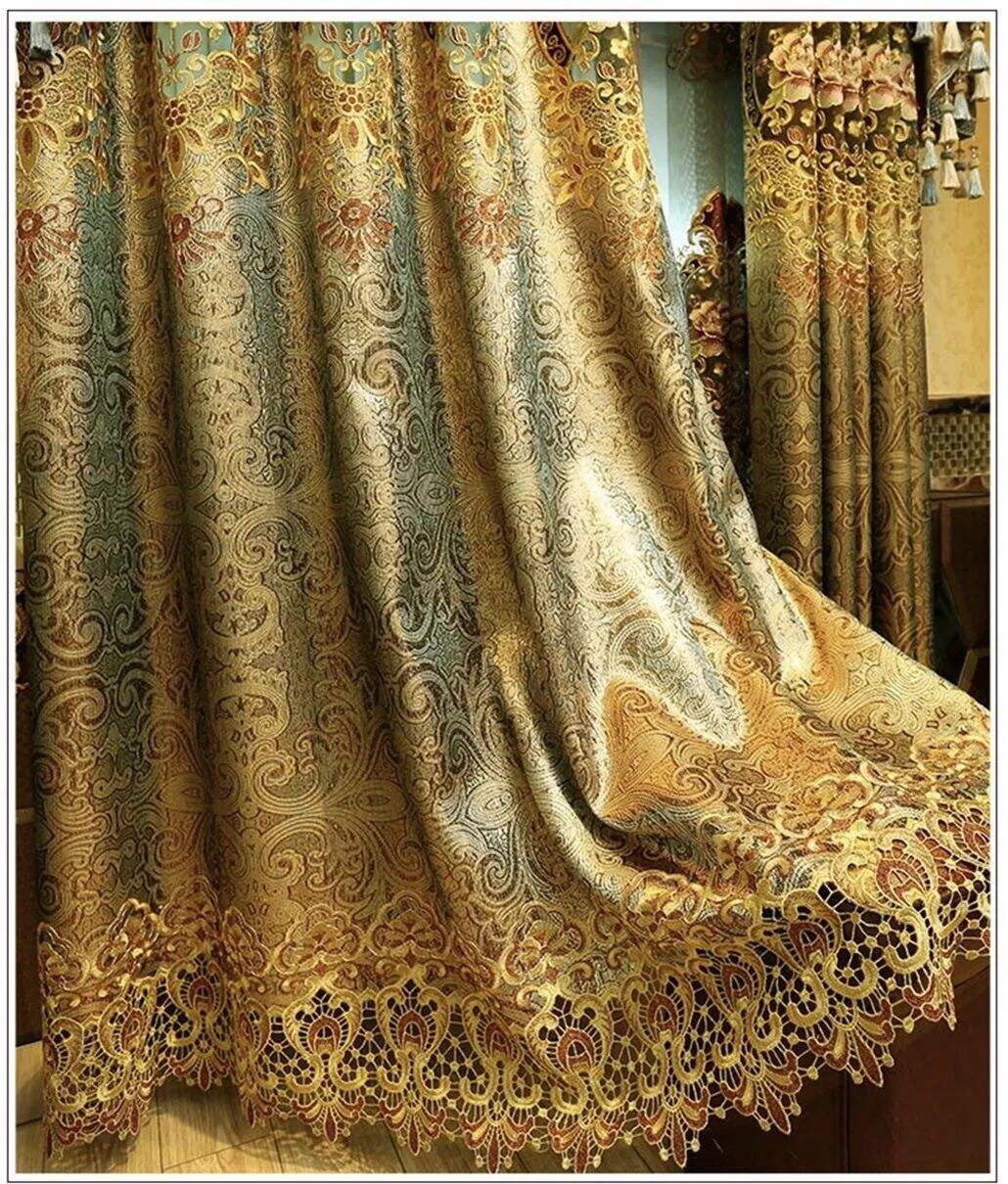 Foulola: X-2021 Series High Grade Embroidery Curtain with Sheers factory