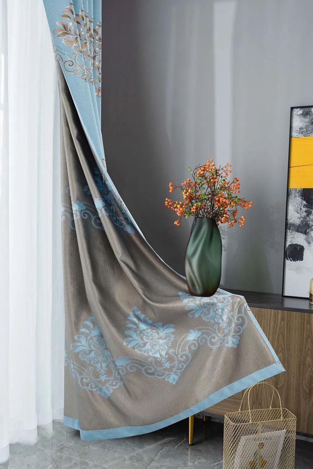 Foulola News:2.8/3.2m Width Jacquard Blackout Curtain 2201Series supplier