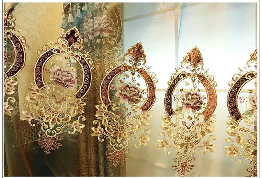 Foulola: X-2021 Series High Grade Embroidery Curtain with Sheers factory