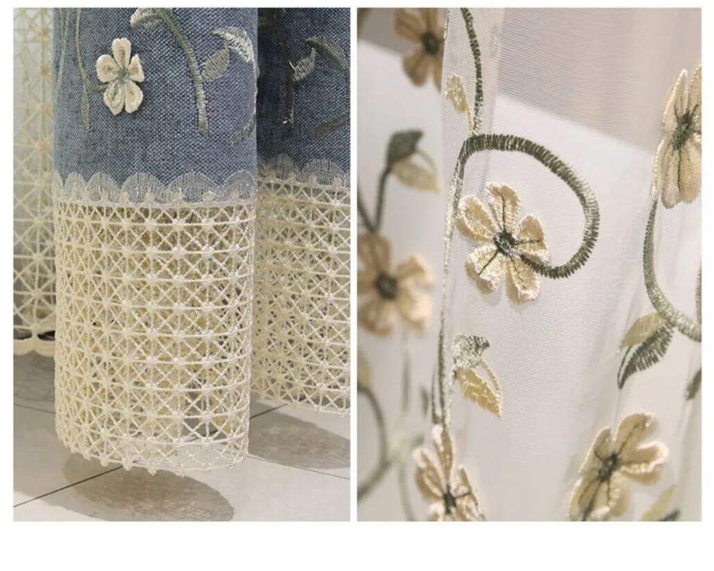 Foulola: X-2021 Series High Grade Embroidery Curtain with Sheers factory