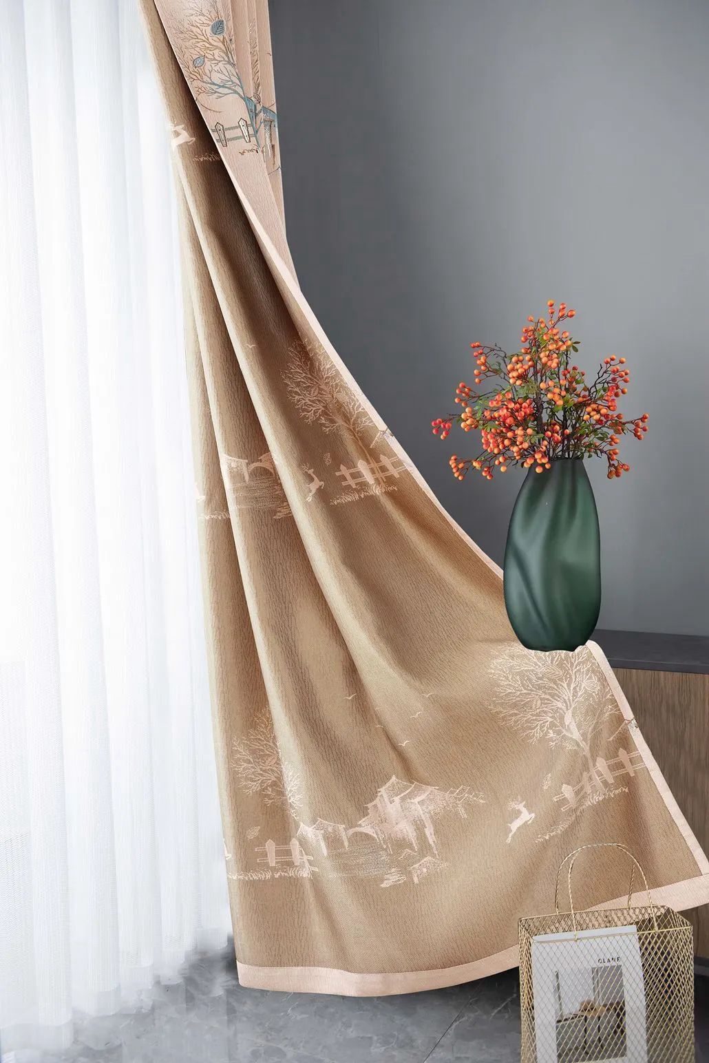 Foulola News:2.8/3.2m Width Jacquard Blackout Curtain 2201Series supplier