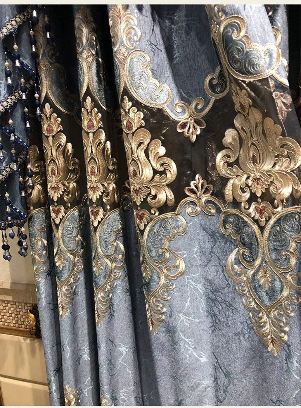 Foulola: X-2021 Series High Grade Embroidery Curtain with Sheers details