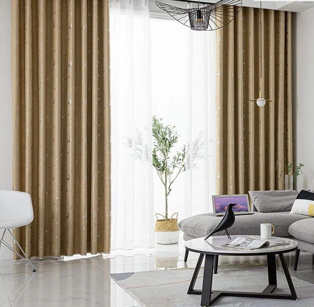 Foulola: Linen Style Polyester Brushed Jacquard Curtain supplier