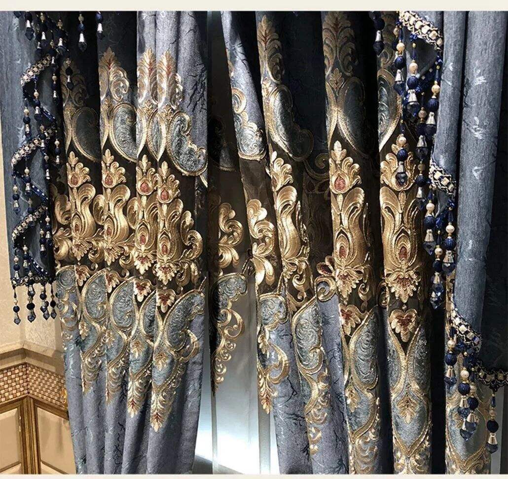 Foulola: X-2021 Series High Grade Embroidery Curtain with Sheers supplier