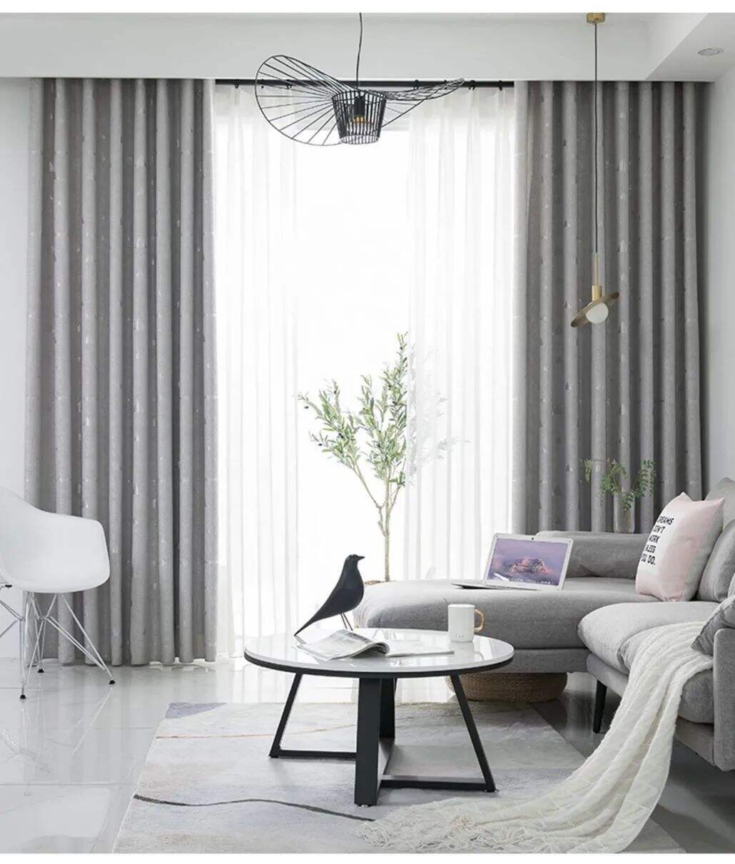 Foulola: Linen Style Polyester Brushed Jacquard Curtain supplier