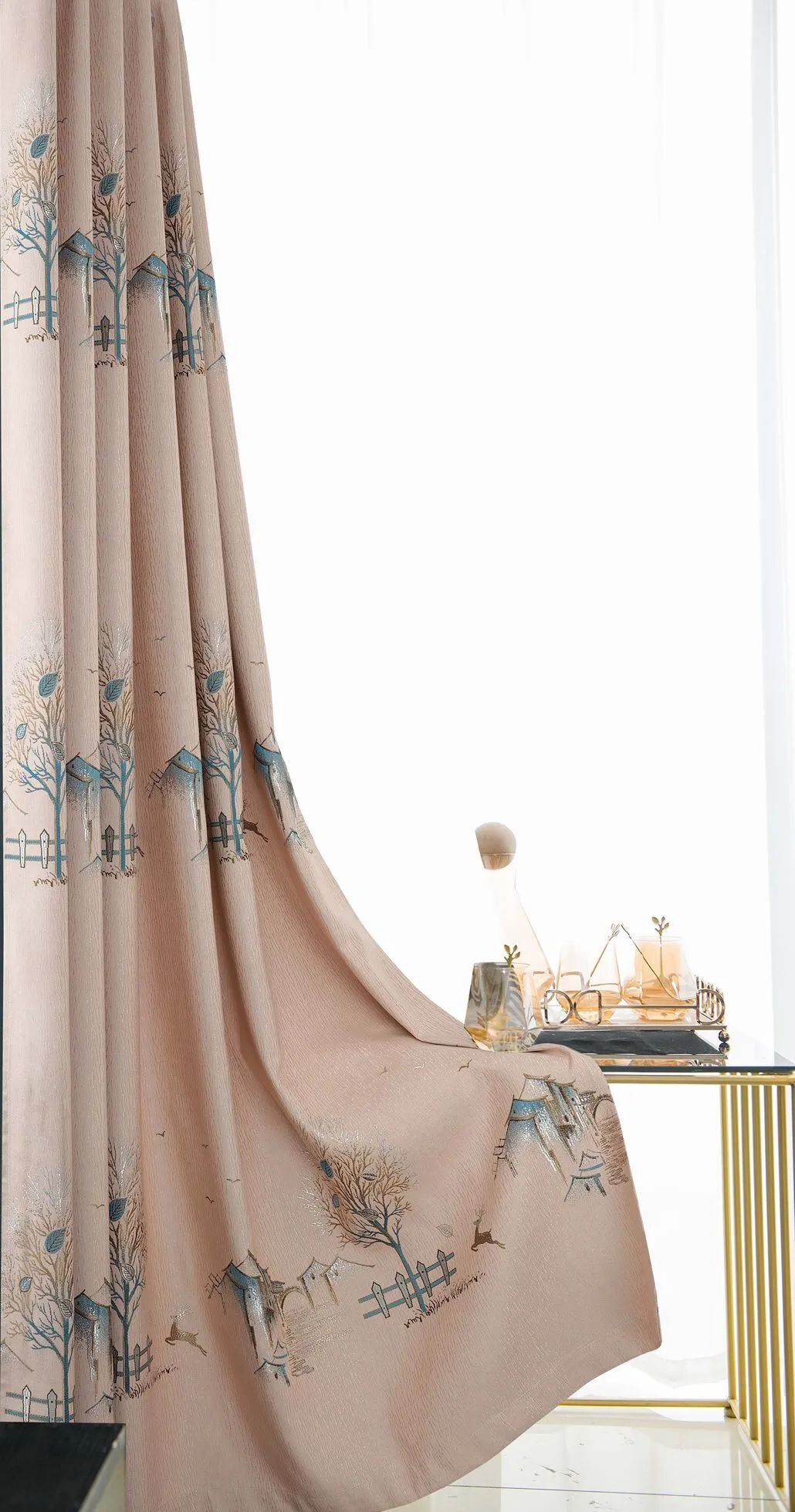 Foulola News:2.8/3.2m Width Jacquard Blackout Curtain 2201Series details