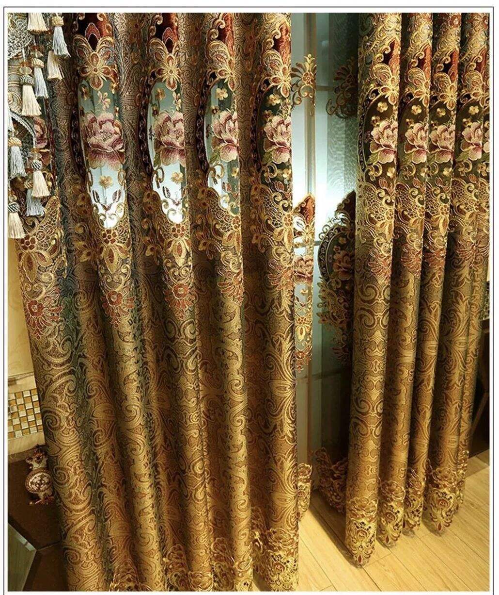 Foulola: X-2021 Series High Grade Embroidery Curtain with Sheers supplier