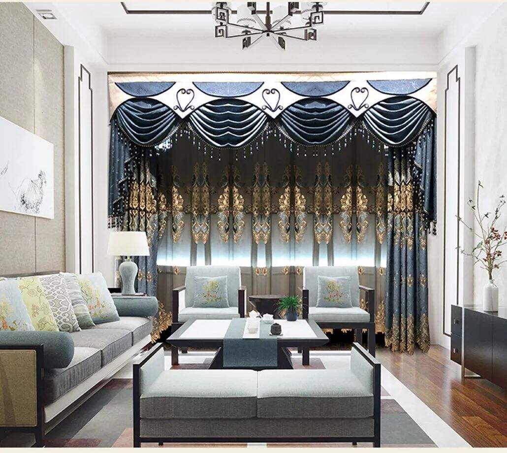 Foulola: X-2021 Series High Grade Embroidery Curtain with Sheers supplier