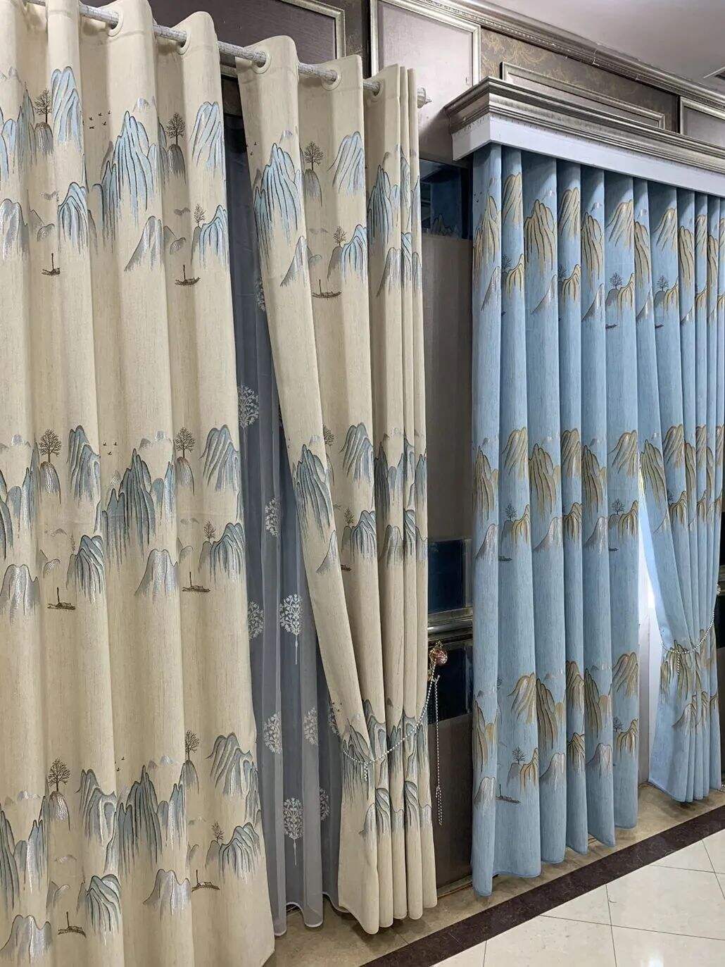 Foulola News:2.8m-3.15m Width Blackout Jaquard Curtain Fabric supplier