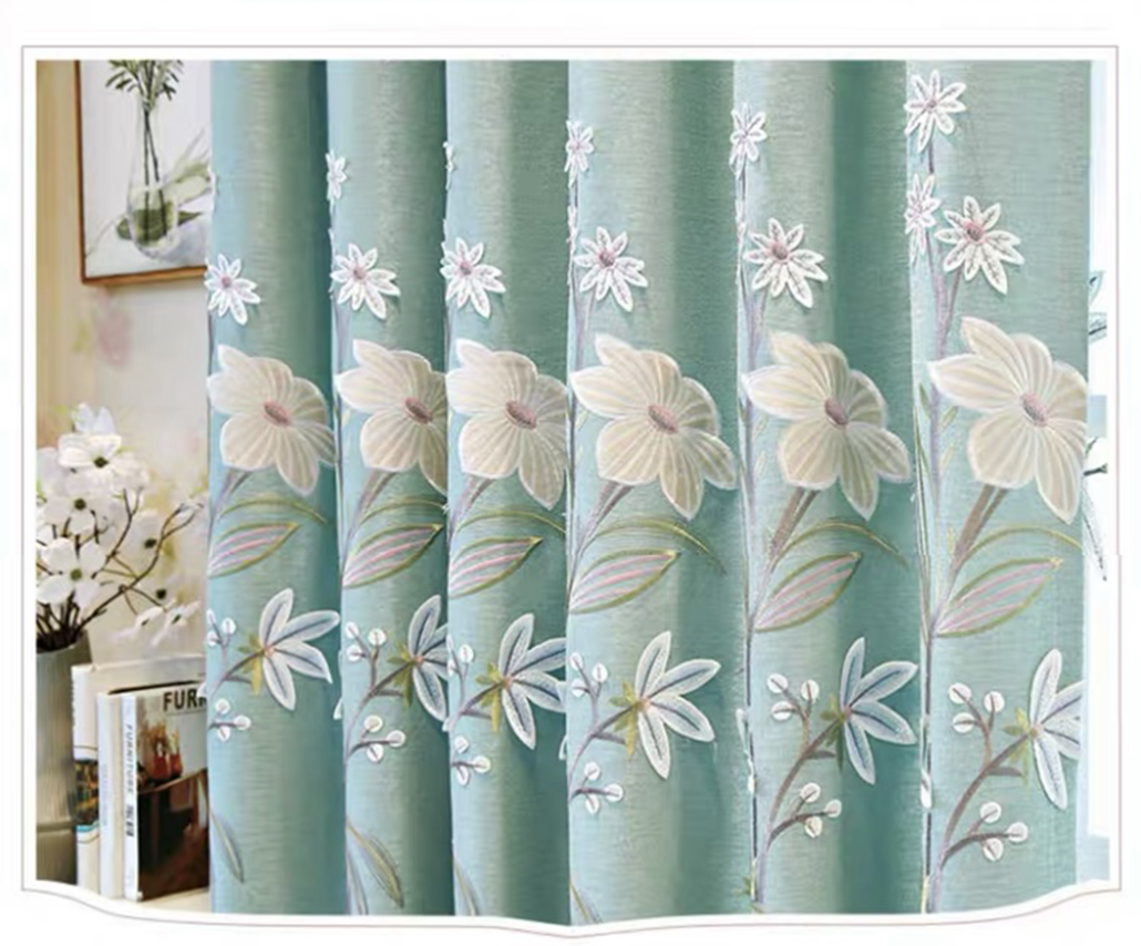 Foulola: X-2021 Series High Grade Embroidery Curtain with Sheers supplier
