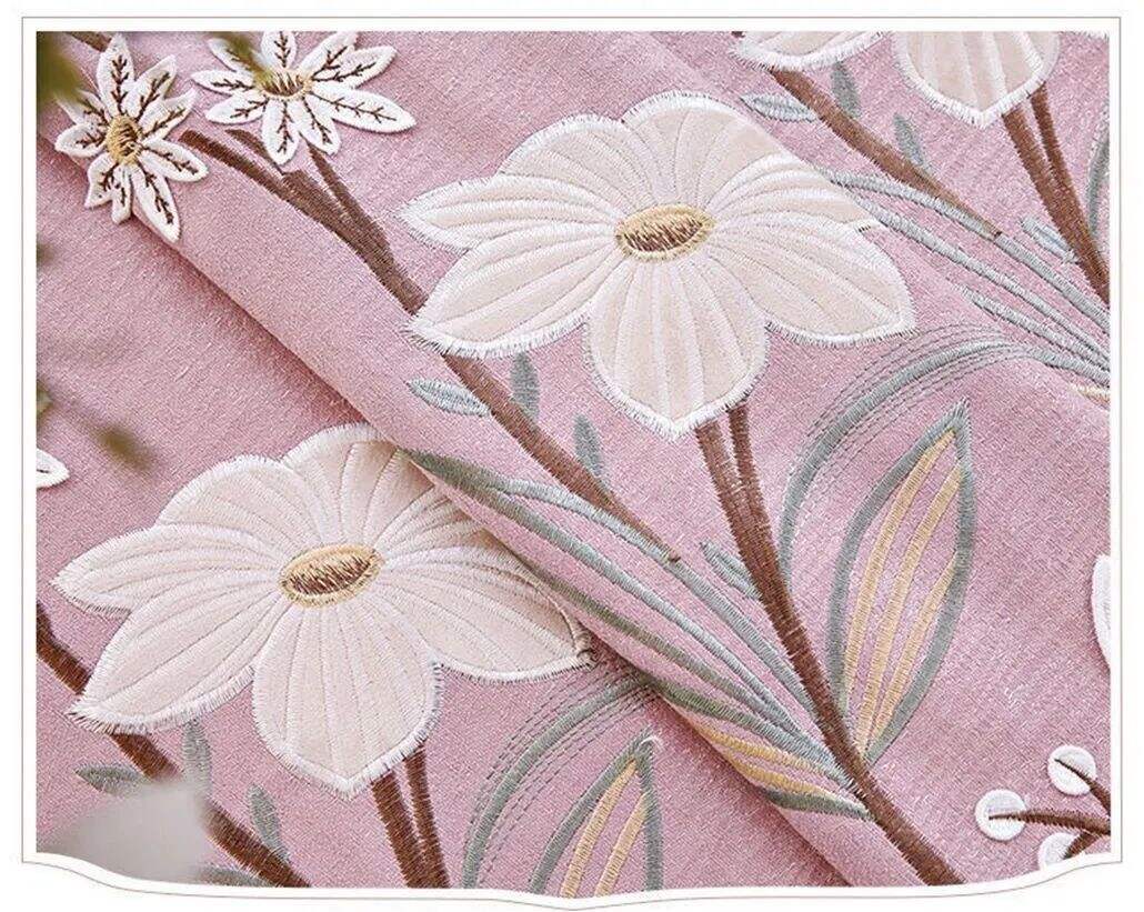 Foulola: X-2021 Series High Grade Embroidery Curtain with Sheers details