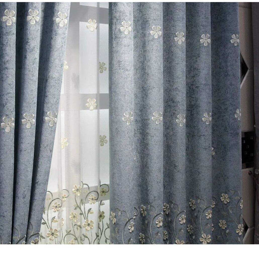 Foulola: X-2021 Series High Grade Embroidery Curtain with Sheers details