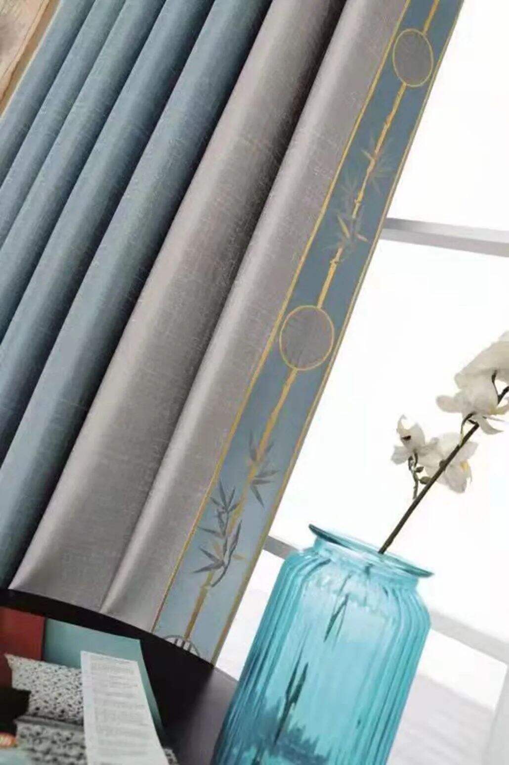 Foulola News: 3.4m Height Mix Style Weaving Luxury Curtain details