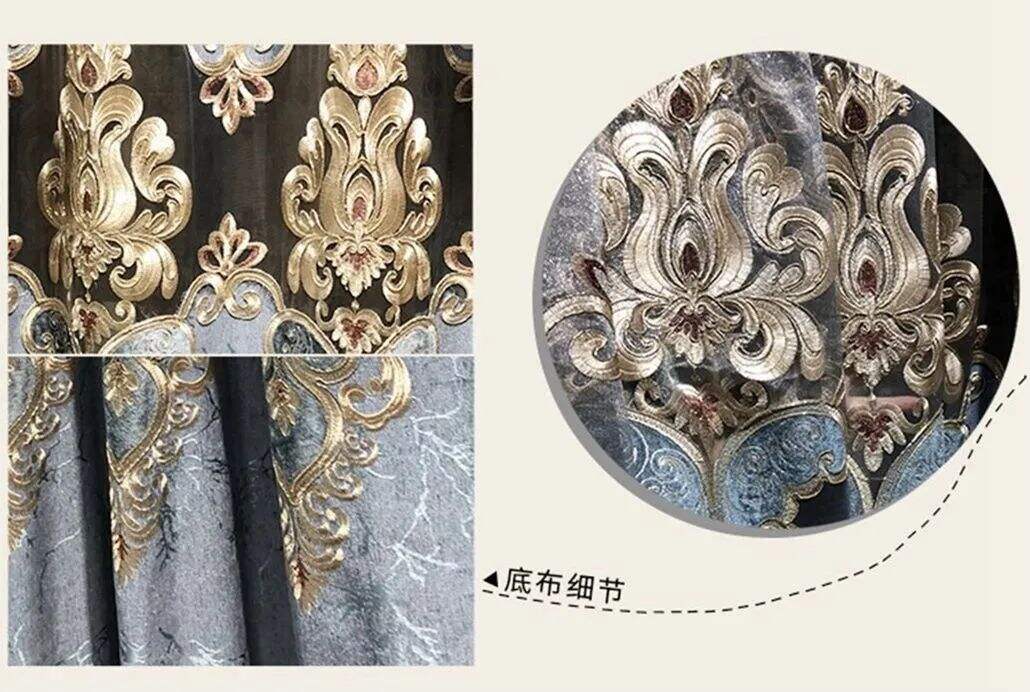 Foulola: X-2021 Series High Grade Embroidery Curtain with Sheers factory