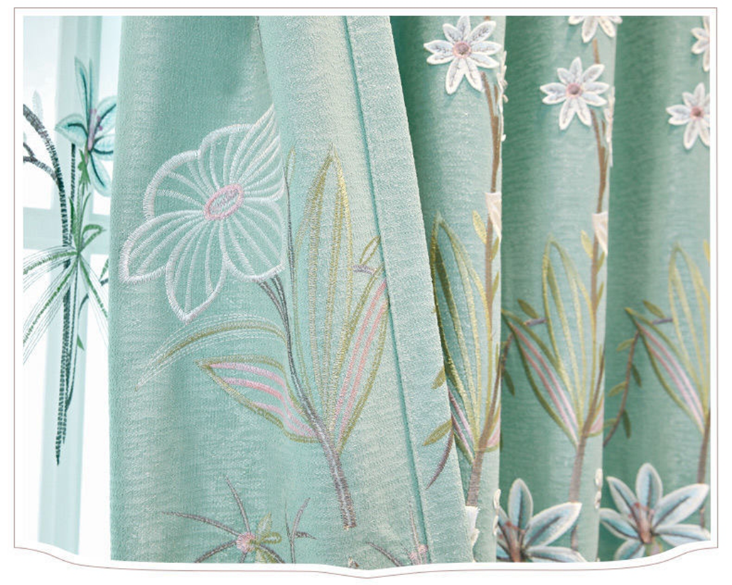 Foulola: X-2021 Series High Grade Embroidery Curtain with Sheers supplier
