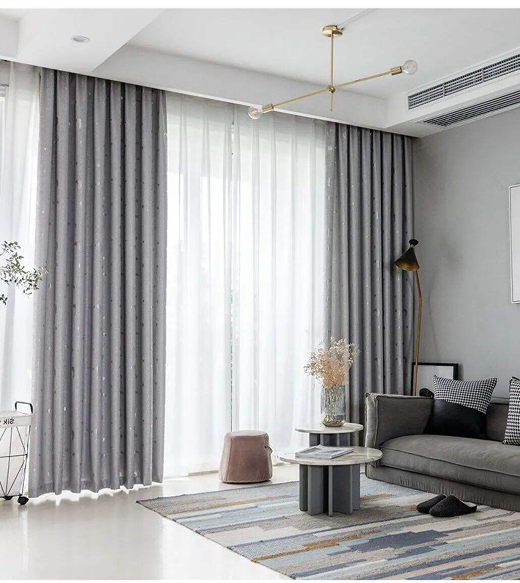 Foulola: Linen Style Polyester Brushed Jacquard Curtain supplier