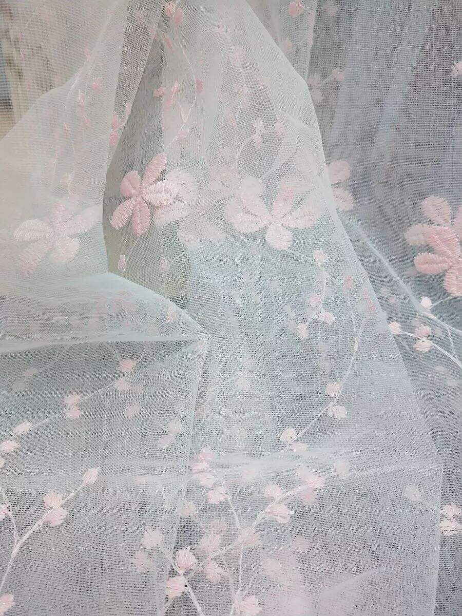 Foulola News: Romatic Flower Embroidered Milk Lace Curtain supplier