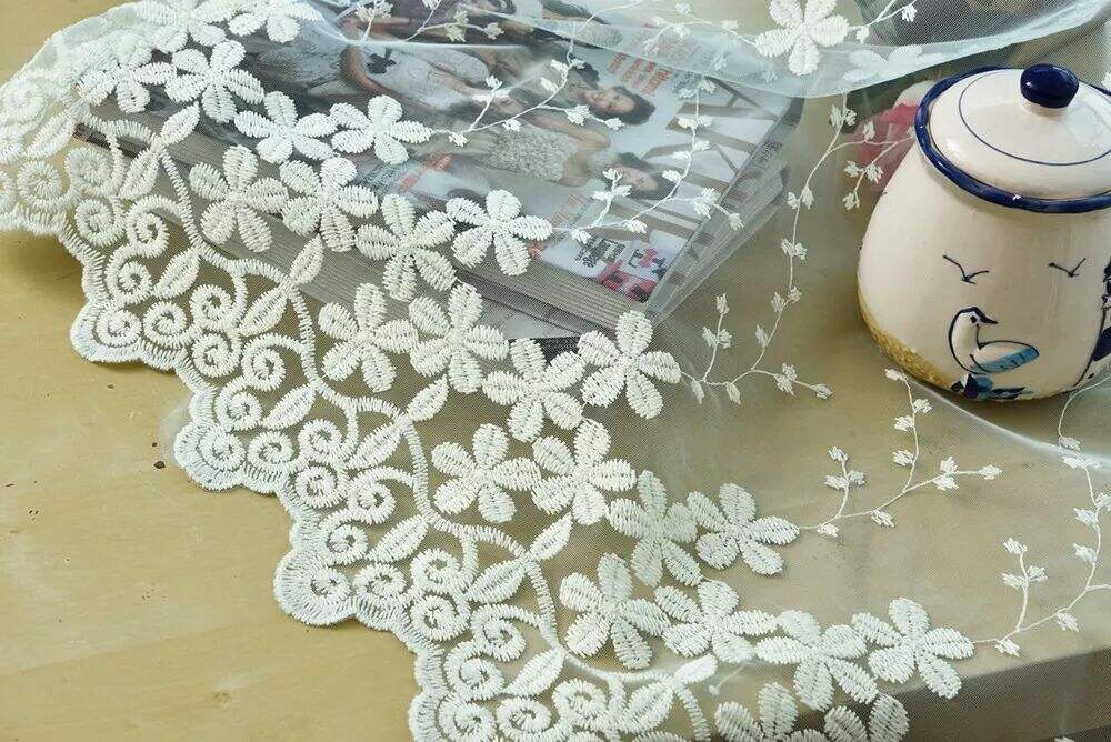 Foulola News: Romatic Flower Embroidered Milk Lace Curtain supplier