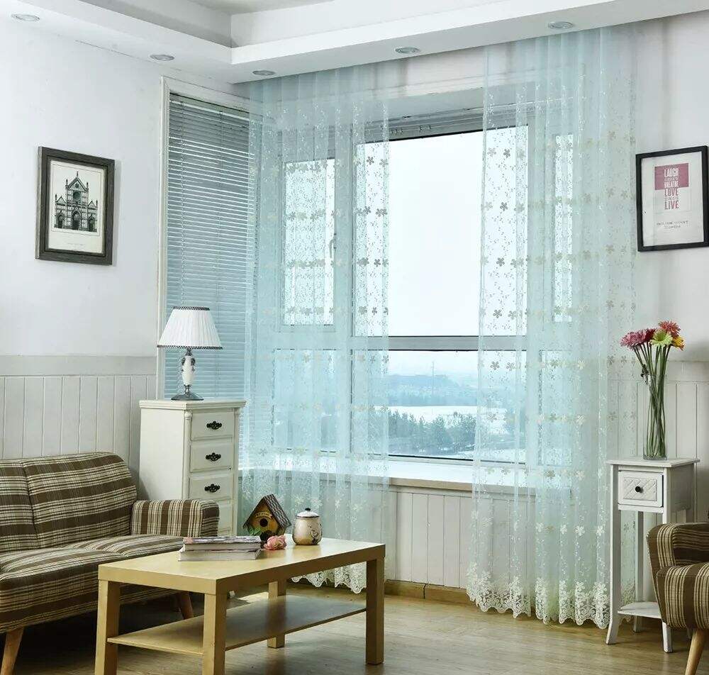 Foulola News: Romatic Flower Embroidered Milk Lace Curtain manufacture