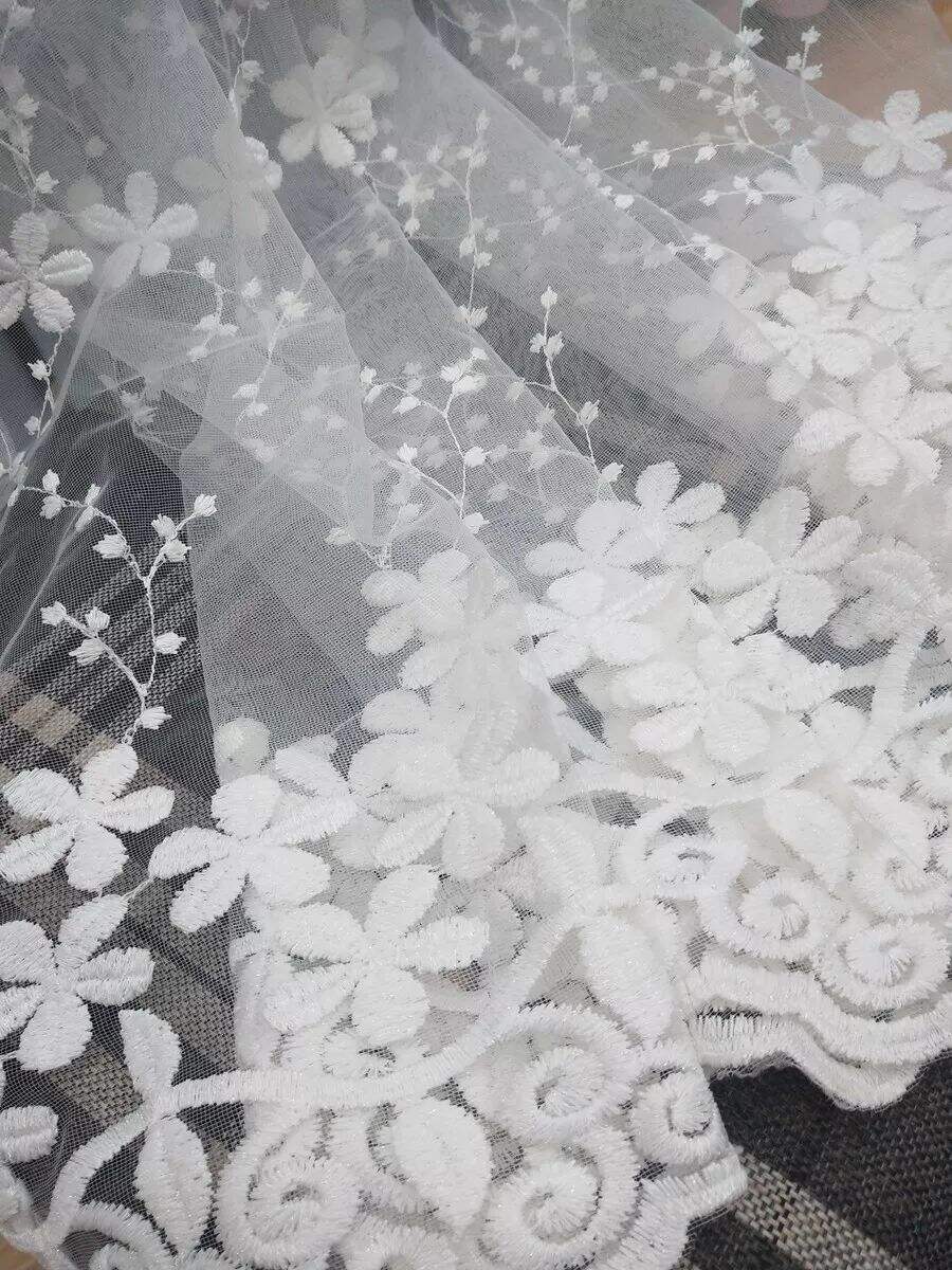 Foulola News: Romatic Flower Embroidered Milk Lace Curtain supplier