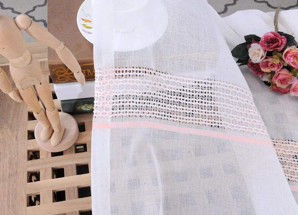 Foulola News: 2029# Series Jacquard Stripe Style Linen Sheer supplier