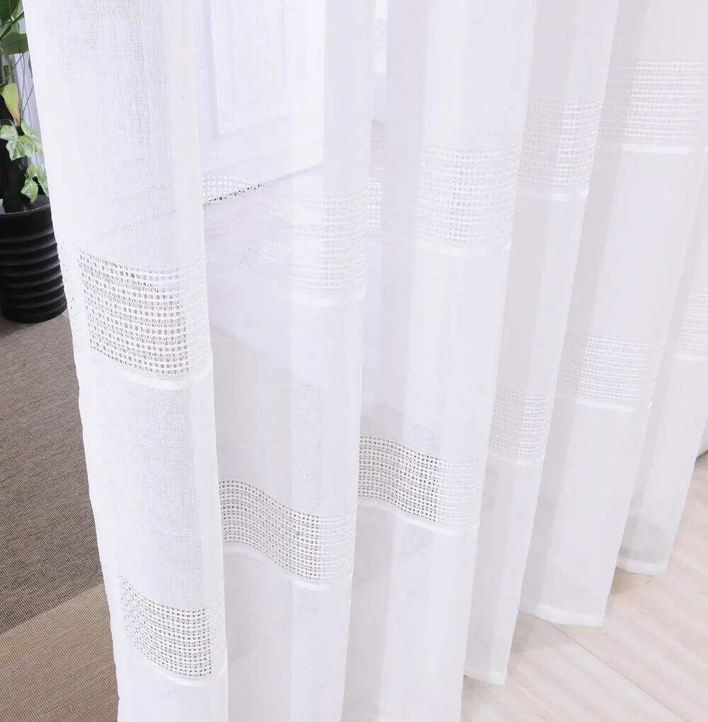 Foulola News: 2029# Series Jacquard Stripe Style Linen Sheer factory