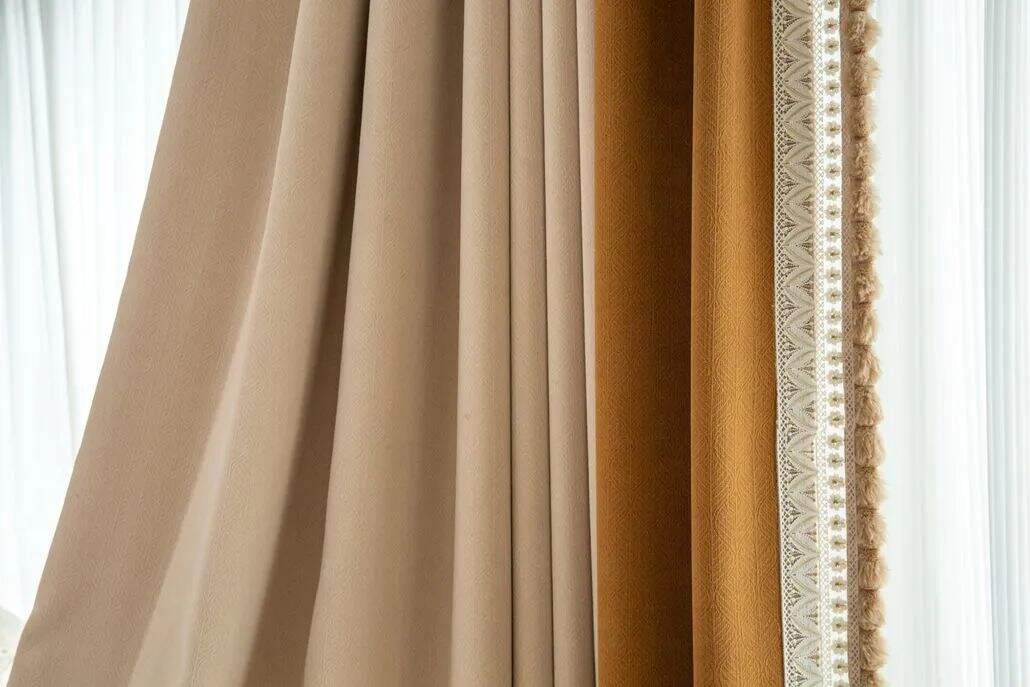 Foulola News:SFL2216# Luxury Jacquard Linen Style Curtain Fabric details