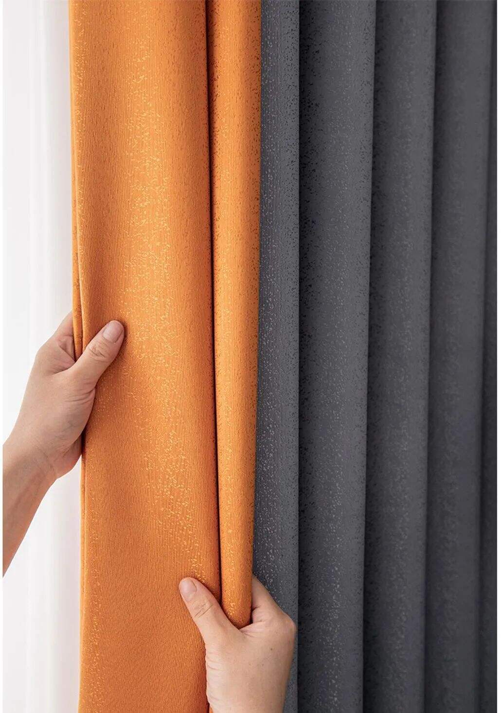 Foulola News:8362# 2.8/3.2m Width Blackout Linen Style Curtain factory