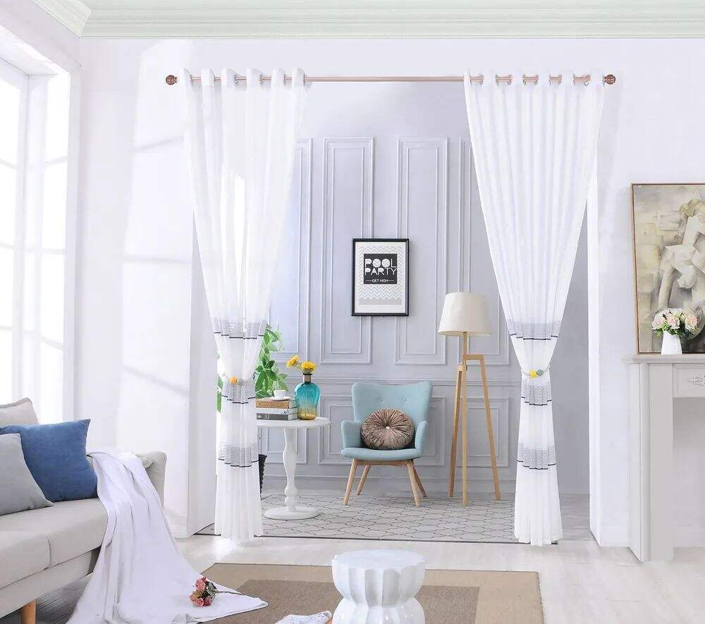 Foulola News: 2029# Series Jacquard Stripe Style Linen Sheer manufacture
