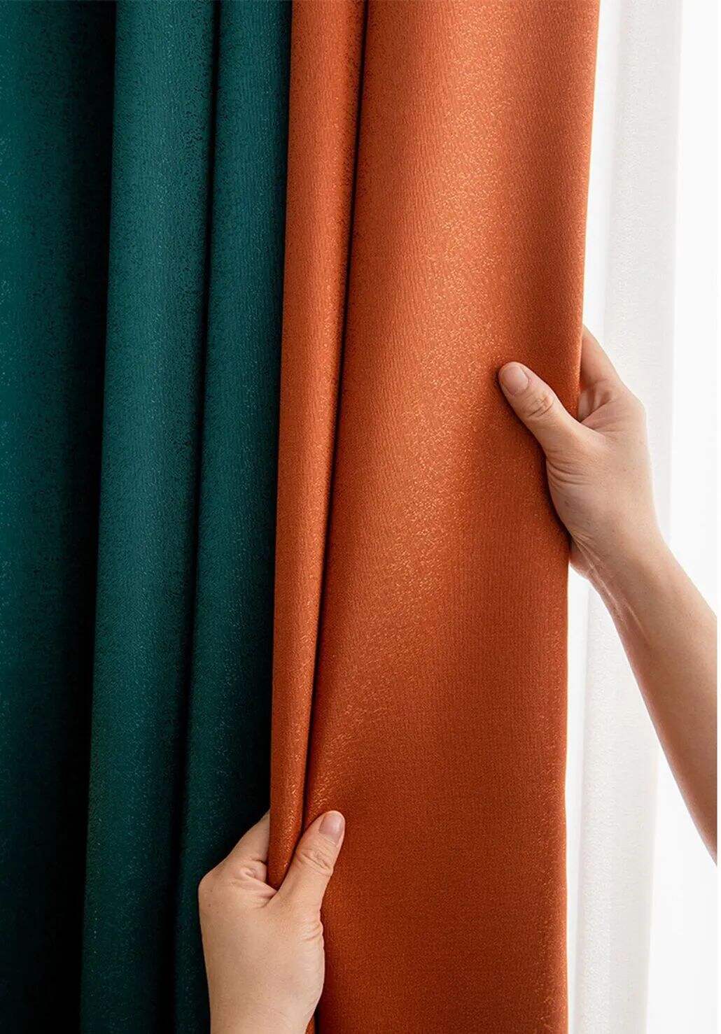 Foulola News:8362# 2.8/3.2m Width Blackout Linen Style Curtain details