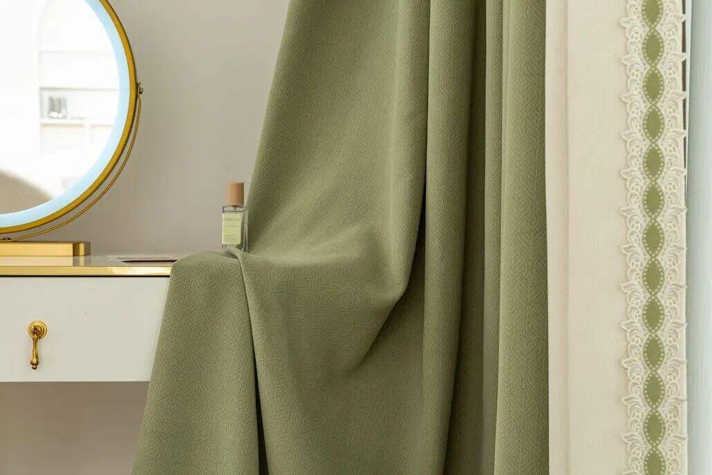 Foulola News:SFL2216# Luxury Jacquard Linen Style Curtain Fabric details