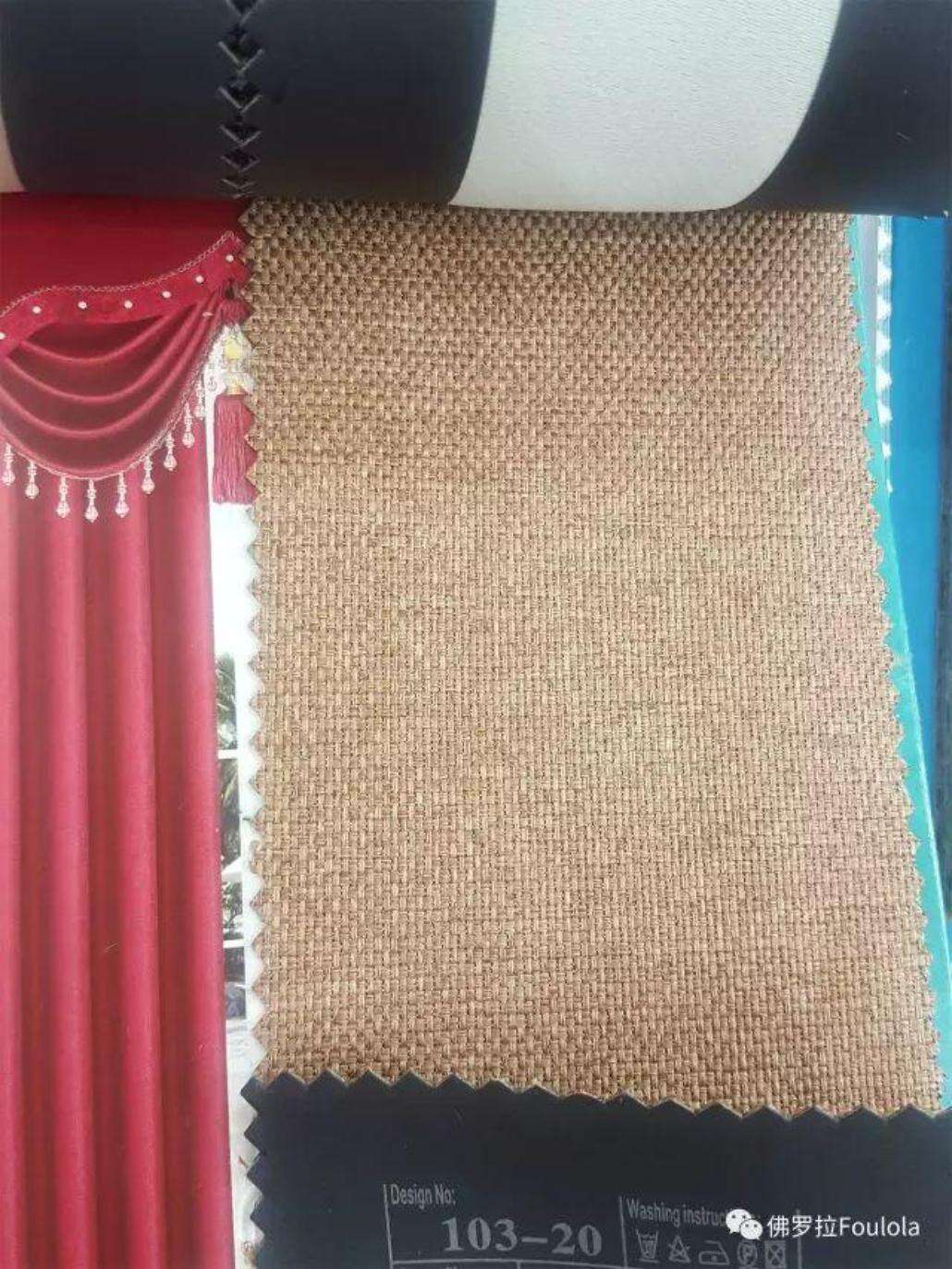 8103 Series Blackout Linen Curtain Fabric, 335gsm, 90% Blackout. details