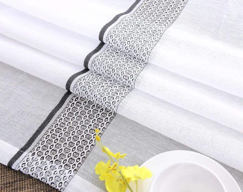Foulola News: 2029# Series Jacquard Stripe Style Linen Sheer details