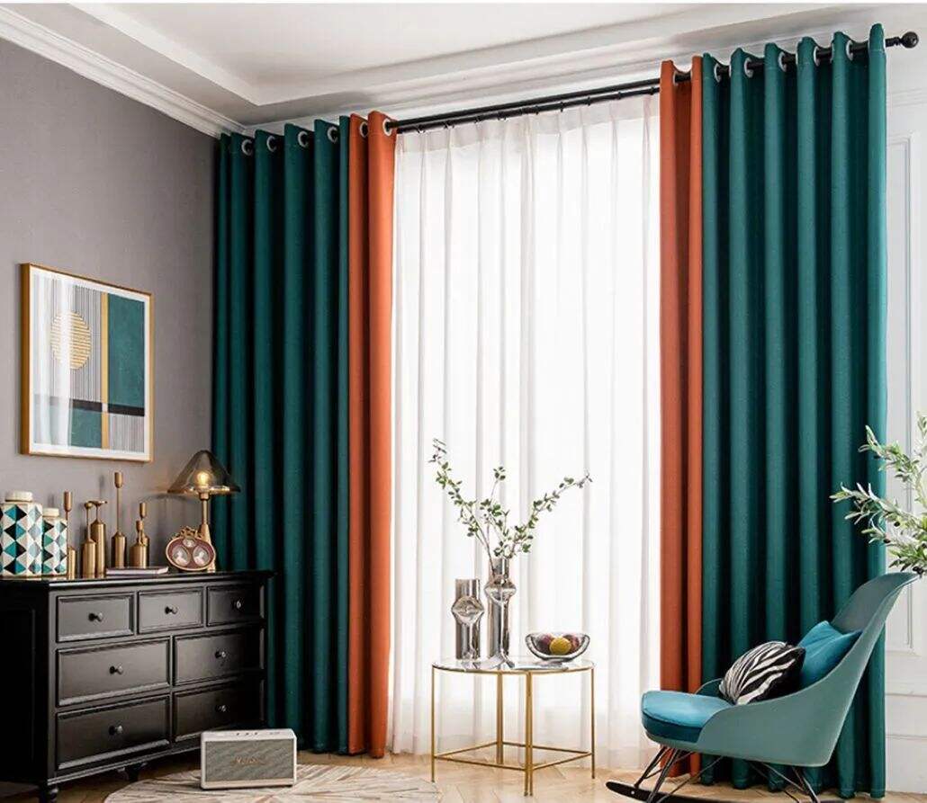 Foulola News:8362# 2.8/3.2m Width Blackout Linen Style Curtain factory