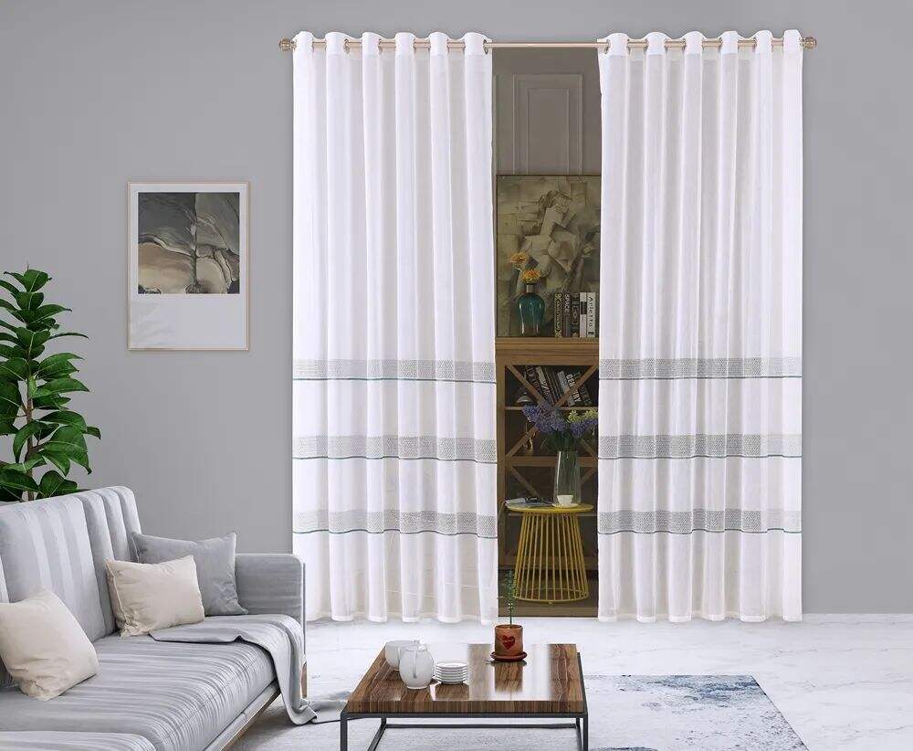 Foulola News: 2029# Series Jacquard Stripe Style Linen Sheer factory