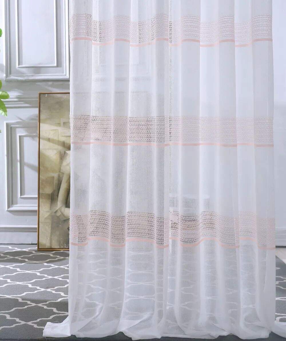 Foulola News: 2029# Series Jacquard Stripe Style Linen Sheer manufacture