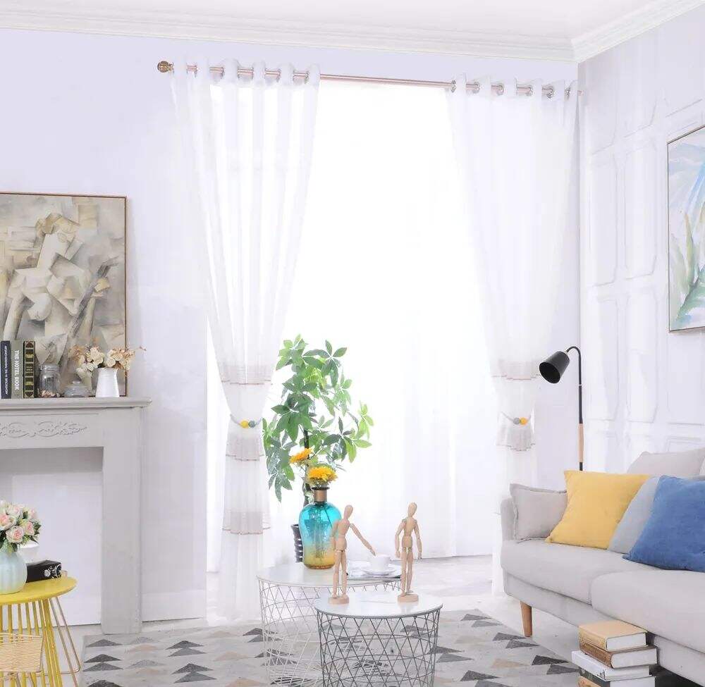 Foulola News: 2029# Series Jacquard Stripe Style Linen Sheer factory