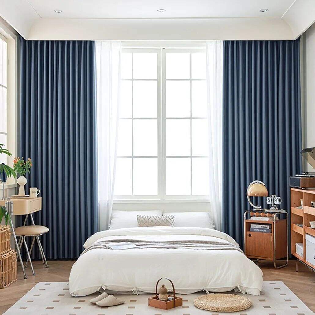 Foulola News:668# 2.8/3.2m Width Blackout Linen Curtain details