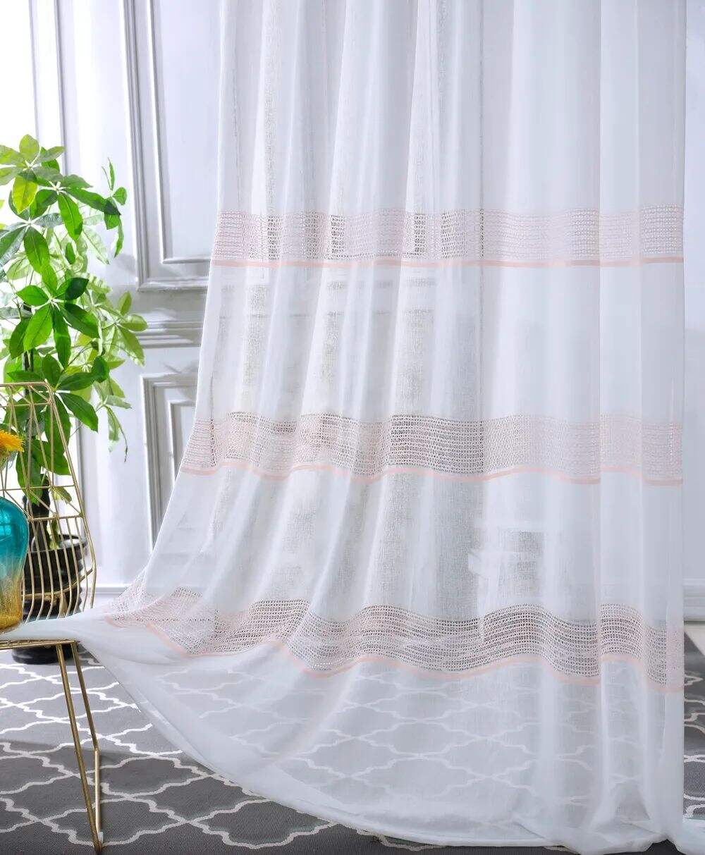 Foulola News: 2029# Series Jacquard Stripe Style Linen Sheer manufacture
