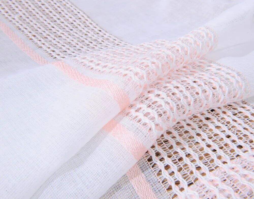 Foulola News: 2029# Series Jacquard Stripe Style Linen Sheer details