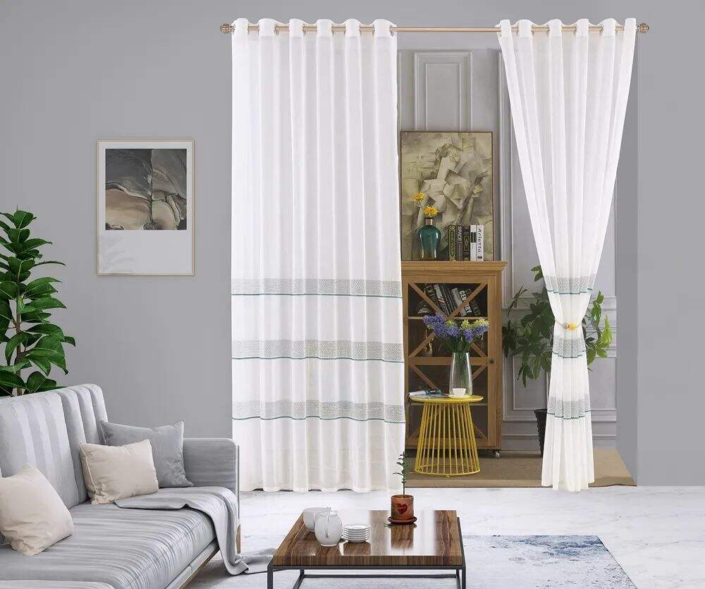 Foulola News: 2029# Series Jacquard Stripe Style Linen Sheer manufacture