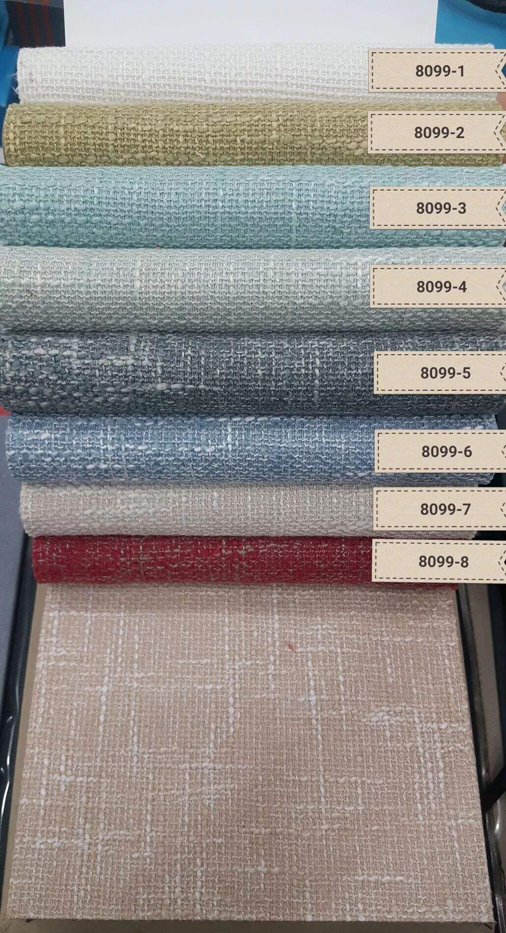 8099 Series Polyester/ Cotton Linen Curtain Fabric manufacture