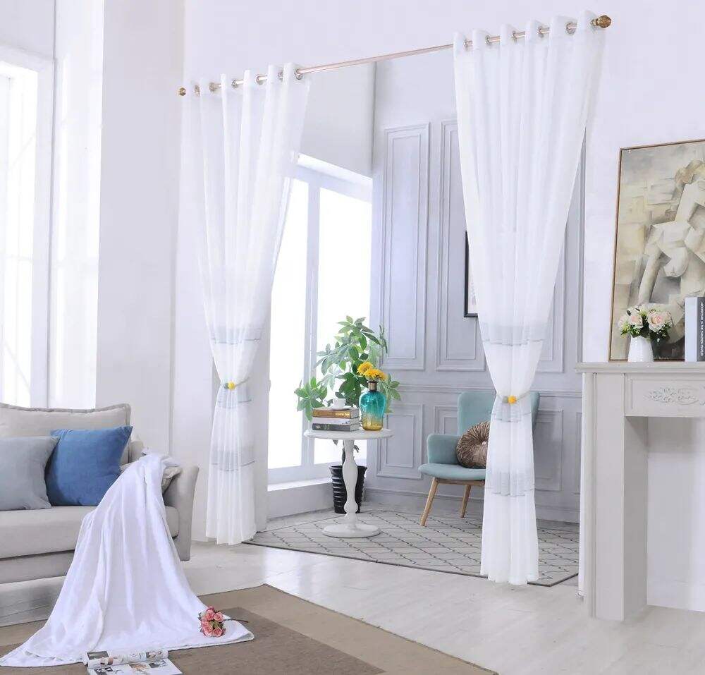 Foulola News: 2029# Series Jacquard Stripe Style Linen Sheer factory