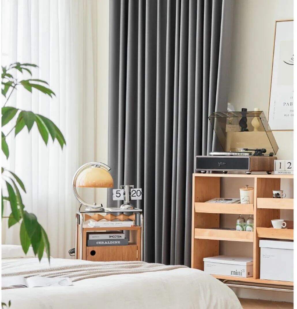 Foulola News:668# 2.8/3.2m Width Blackout Linen Curtain factory