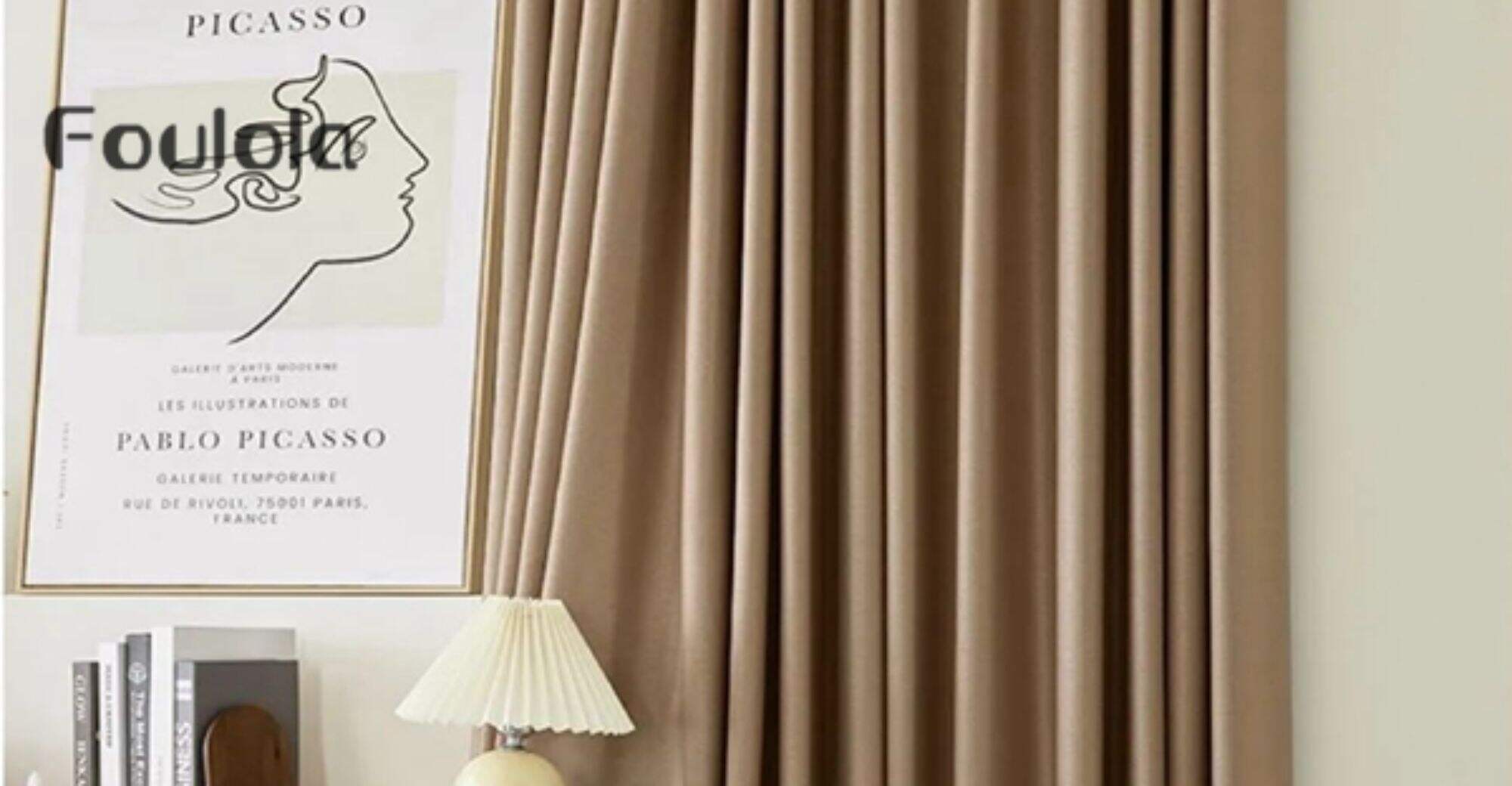 Foulola News:1518# Two Sides Same Looking Blackout Linen Style