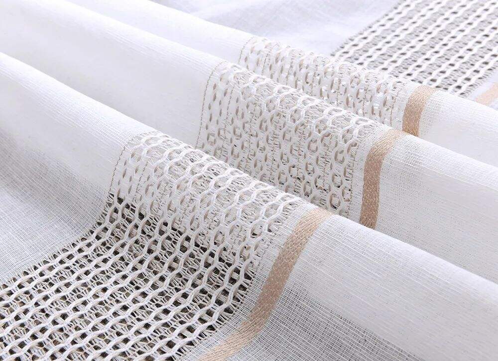 Foulola News: 2029# Series Jacquard Stripe Style Linen Sheer factory