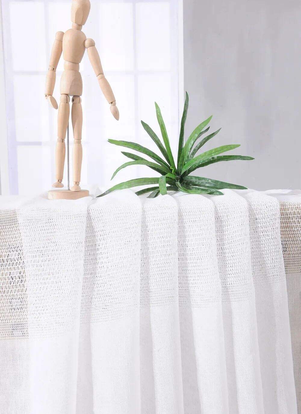 Foulola News: 2029# Series Jacquard Stripe Style Linen Sheer supplier