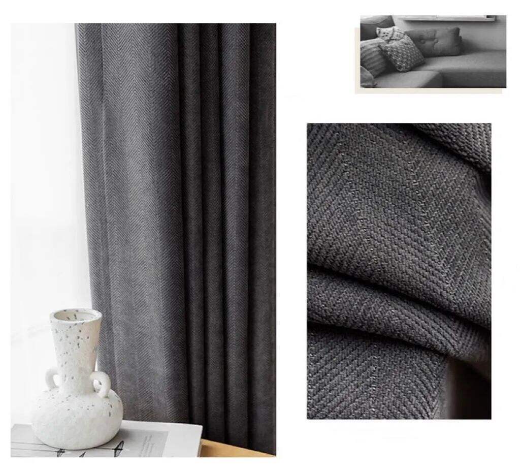 55 Foulola News:RZW Blackout Chenile Curtian Fabric details
