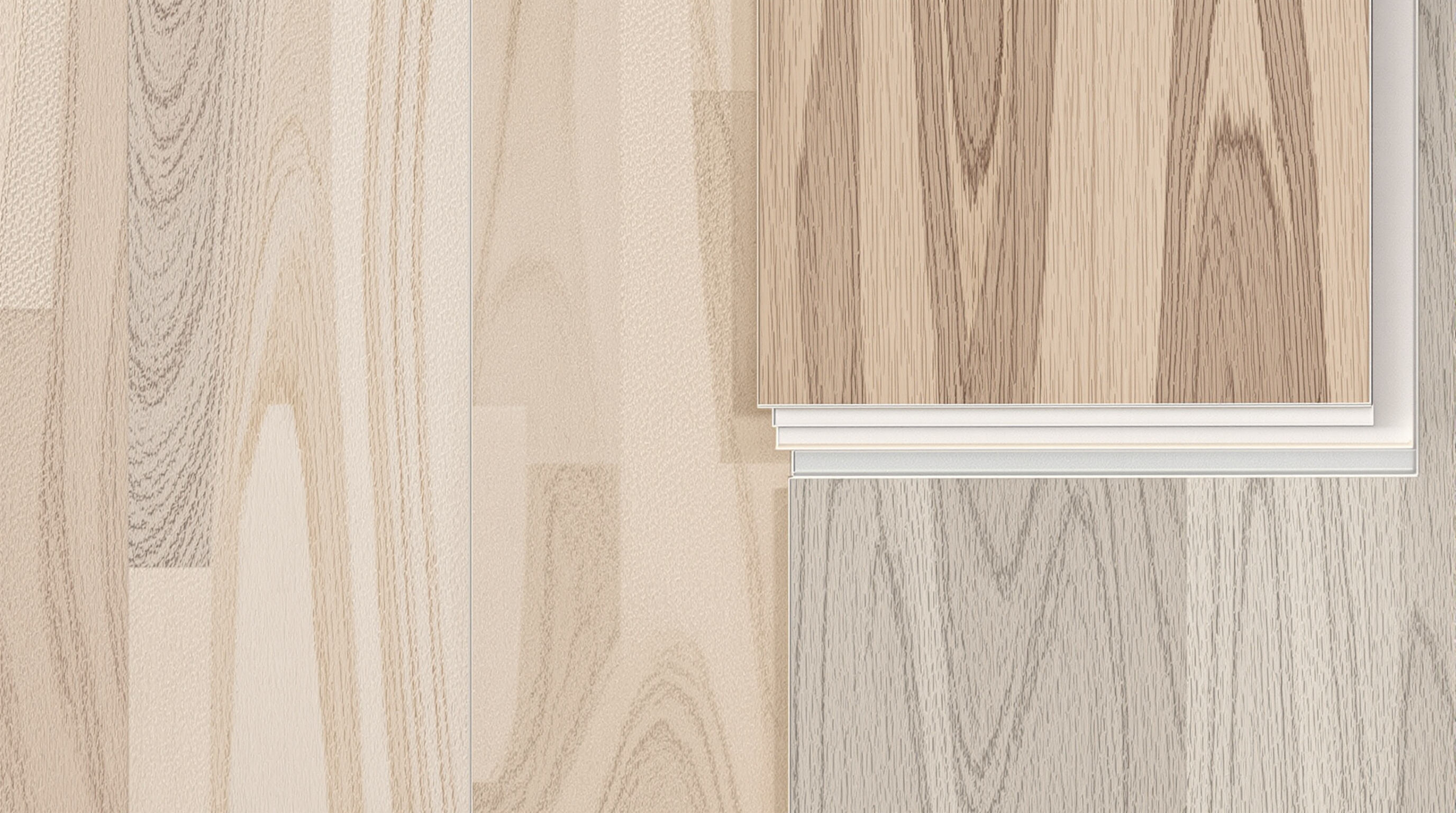 Close-up comparison of LVT elastic flooring and traditional vinyl flooring, showing their differing structures and textures
